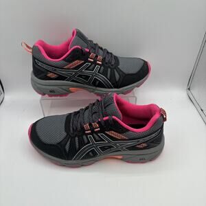 Asics Gel Venture 7 Running Sneakers Womens Size 6W Gray Pink Mesh Lace Up